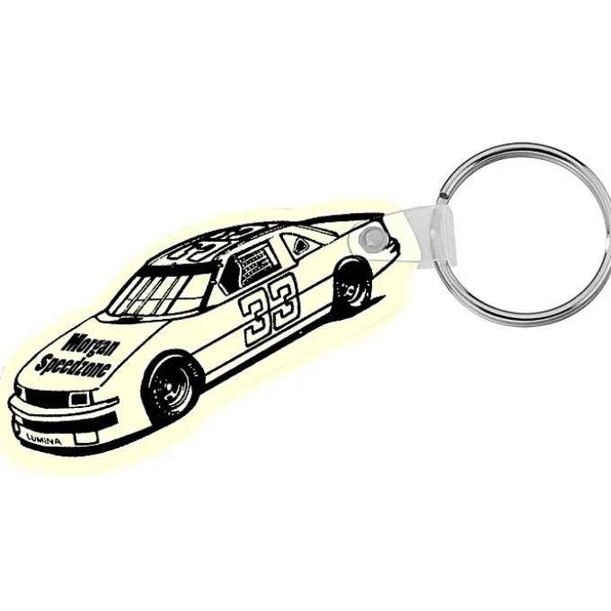 Race Car Soft Keychain - Opaque