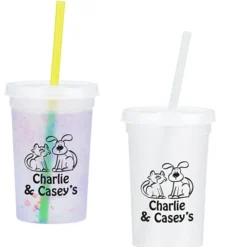 Rainbow Confetti Mood Cup with Straw - 20 oz