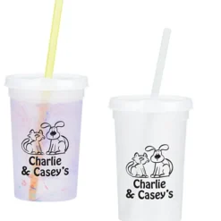 Rainbow Confetti Mood Cup with Straw - 20 oz