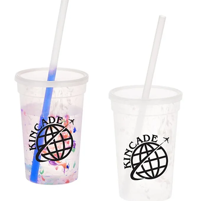Rainbow Confetti Mood Cup with Straw - 16 oz