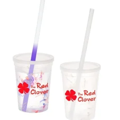 Rainbow Confetti Mood Cup with Straw - 11 oz