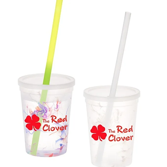 Rainbow Confetti Mood Cup with Straw - 11 oz