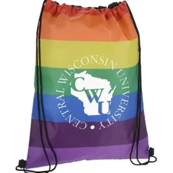 Rainbow Drawstring Sportpack - 18 inches x 14 inches