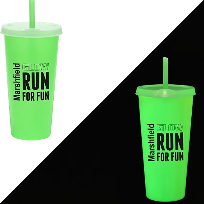 Rave Nite Glow Tumbler with Lid and Straw- 26 oz
