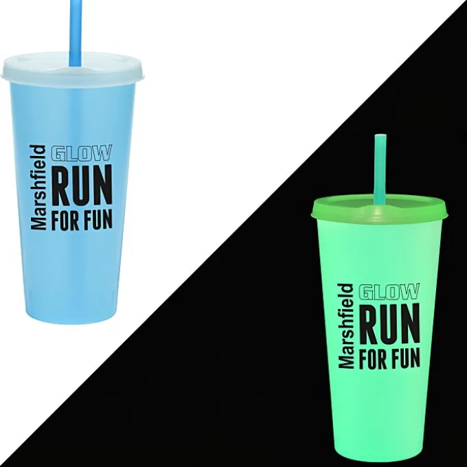 Rave Nite Glow Tumbler with Lid and Straw- 26 oz