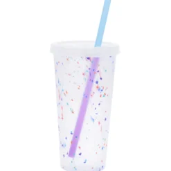 Rave Rainbow Confetti Mood Tumbler with Lid and Straw - 26 oz