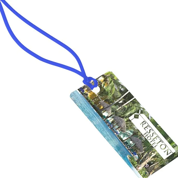Rectangle POLYspectrum Bag Tag - 2 inches x 4 inches - Translucent