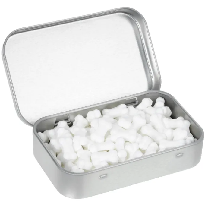 Rectangular Tin with Shaped Mints - Bone
