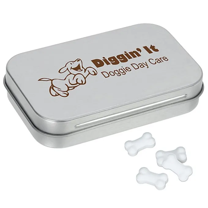 Rectangular Tin with Shaped Mints - Bone