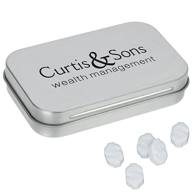 Rectangular Tin with Shaped Mints - Dollar Sign