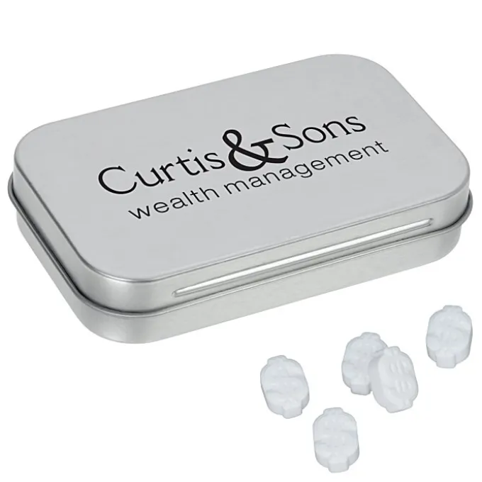 Rectangular Tin with Shaped Mints - Dollar Sign