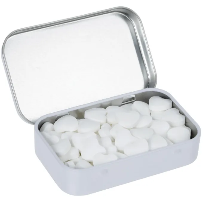 Rectangular Tin with Shaped Mints - Heart