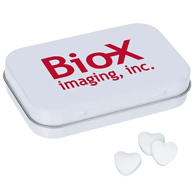 Rectangular Tin with Shaped Mints - Heart