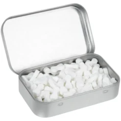 Rectangular Tin with Shaped Mints - Ribbon