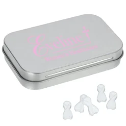Rectangular Tin with Shaped Mints - Ribbon