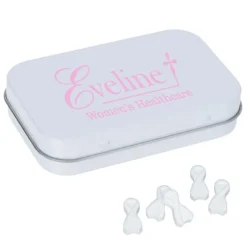 Rectangular Tin with Shaped Mints - Ribbon