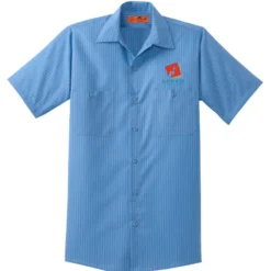 Red Kap Technician Short Sleeve Striped Work Shirt