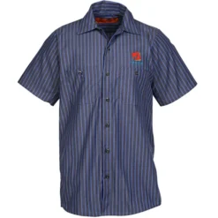 Red Kap Technician Short Sleeve Striped Work Shirt