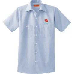 Red Kap Technician Short Sleeve Striped Work Shirt