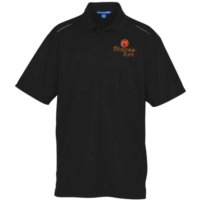 Reflective Accent Pinpoint Mesh Polo - Men's