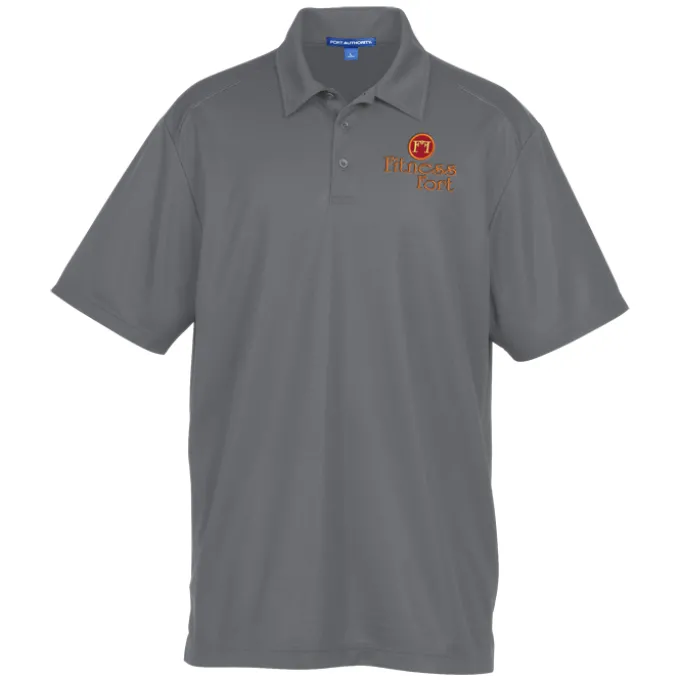 Reflective Accent Pinpoint Mesh Polo - Men's