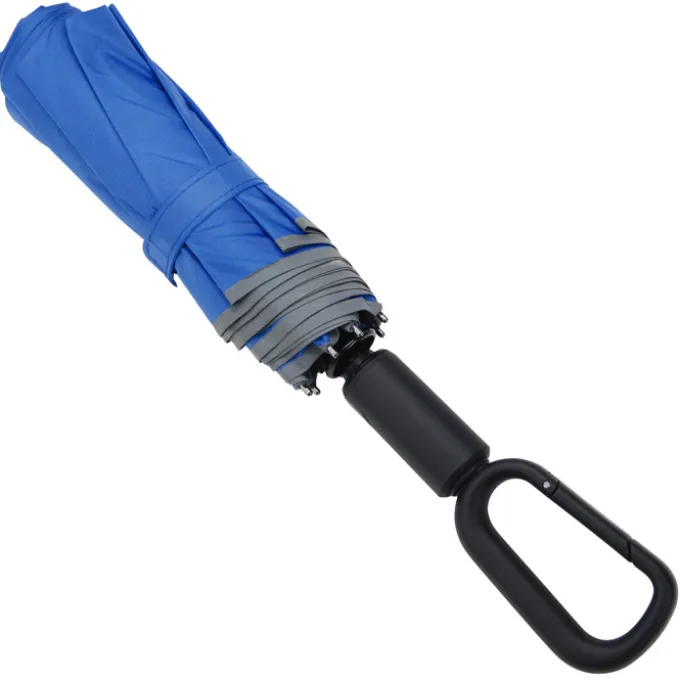 Reflective Edge Umbrella with Carabiner Handle - 46-inch Arc