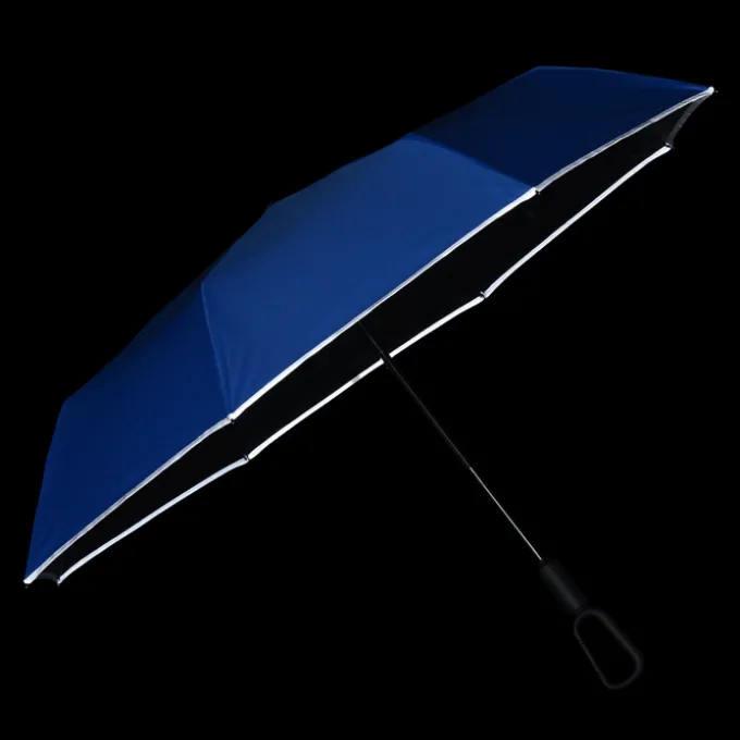 Reflective Edge Umbrella with Carabiner Handle - 46-inch Arc