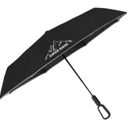 Reflective Edge Umbrella with Carabiner Handle - 46-inch Arc