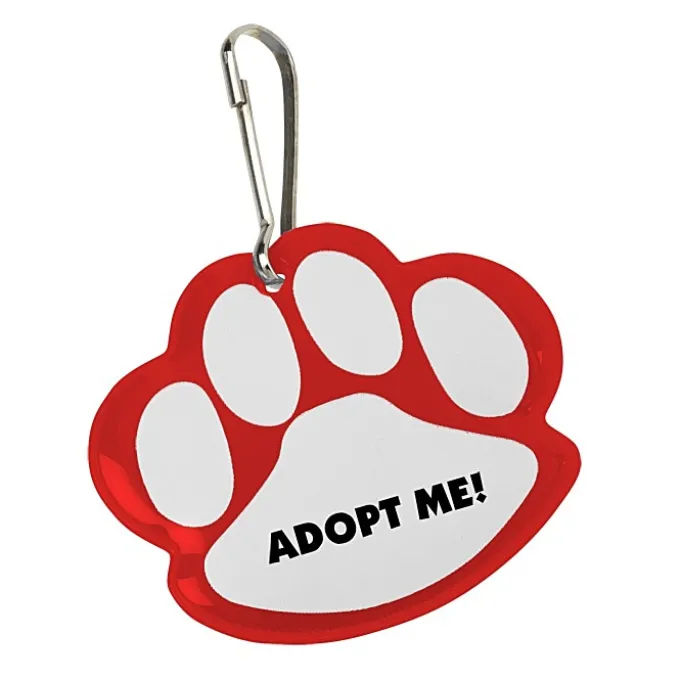 Reflective Pet Collar Tag - Paw Print