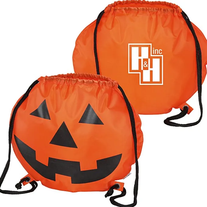 Reflective Pumpkin Drawstring Sportpack - 24 hr