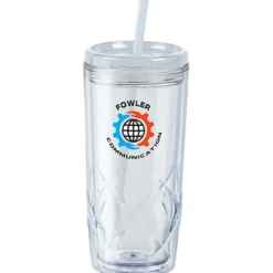 Refresh Simplex Tumbler with Straw - 16 oz - Clear - Full Color