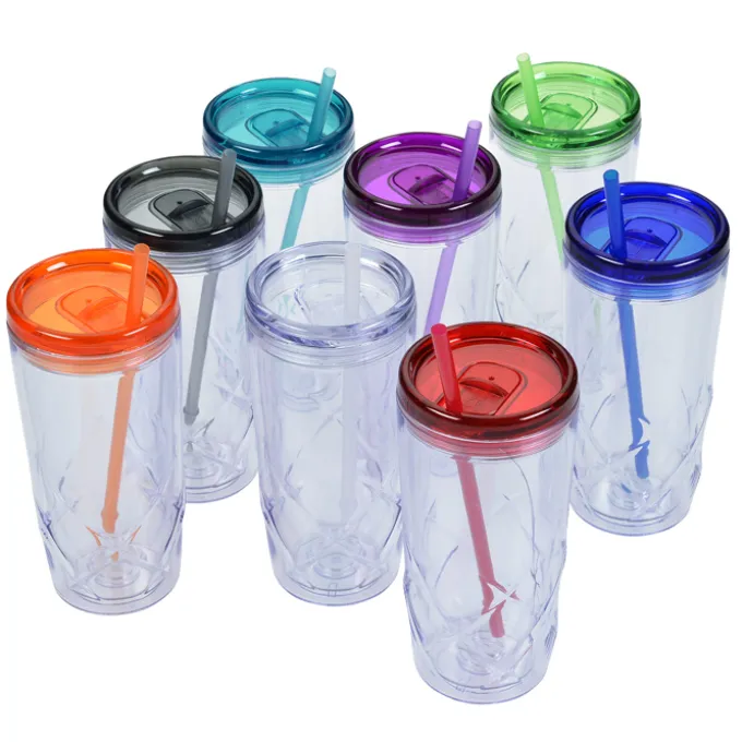 Refresh Simplex Tumbler with Straw - 16 oz - Clear - Full Color