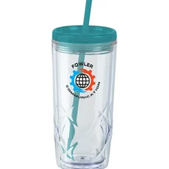 Refresh Simplex Tumbler with Straw - 16 oz - Clear - Full Color