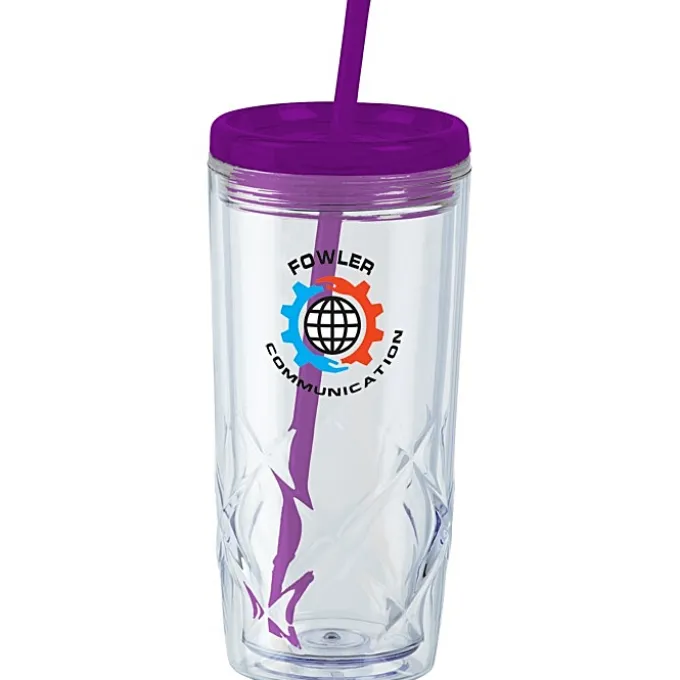 Refresh Simplex Tumbler with Straw - 16 oz - Clear - Full Color