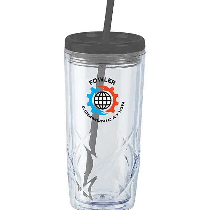 Refresh Simplex Tumbler with Straw - 16 oz - Clear - Full Color