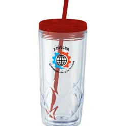 Refresh Simplex Tumbler with Straw - 16 oz - Clear - Full Color