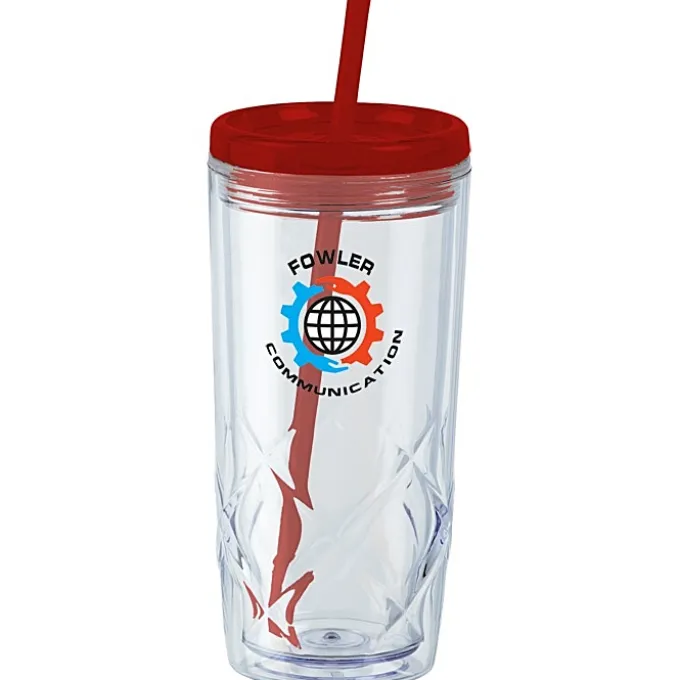 Refresh Simplex Tumbler with Straw - 16 oz - Clear - Full Color