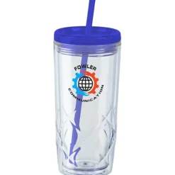 Refresh Simplex Tumbler with Straw - 16 oz - Clear - Full Color