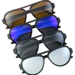 Renew Aviator Sunglasses with Rubberized Frames
