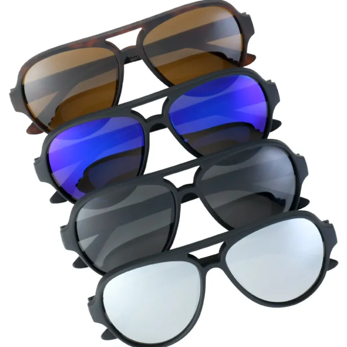 Renew Aviator Sunglasses with Rubberized Frames