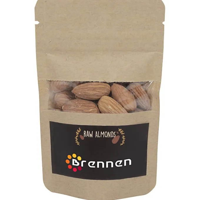 Resealable Kraft Snack Pouch - Raw Almonds