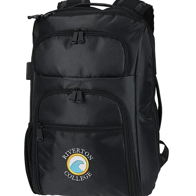 RFID Laptop Backpack - Embroidered