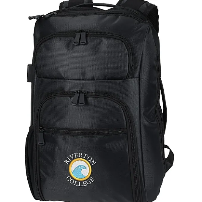 RFID Laptop Backpack - Embroidered