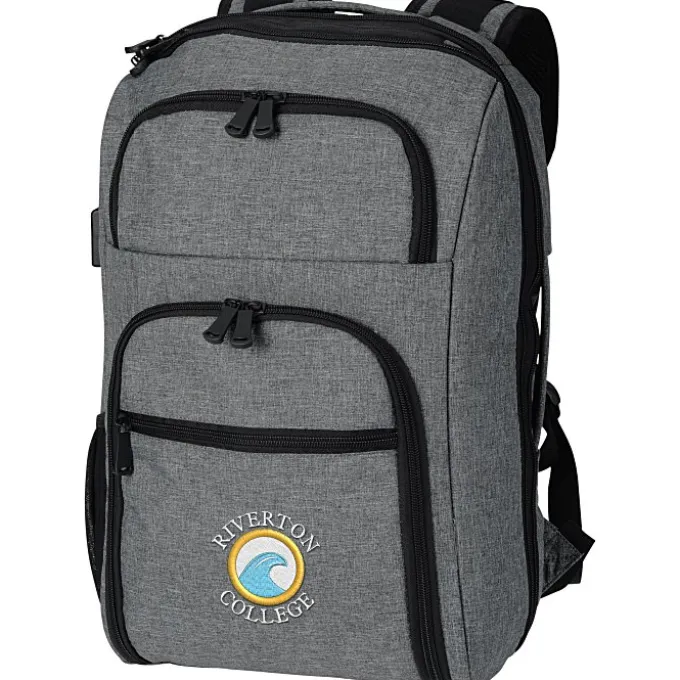 RFID Laptop Backpack - Embroidered- 24 hr