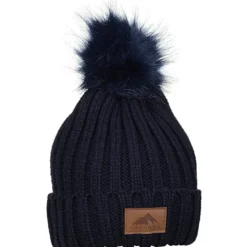 Rib Knit Beanie with Fur Pom Pom