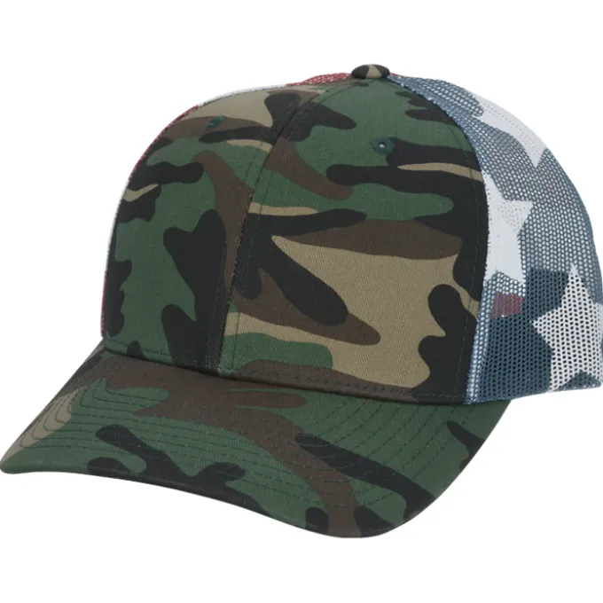Richardson Printed Mesh Back Trucker Cap - FLAG