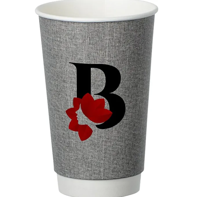 Ridge Full Color Insulated Paper Cup with Lid- 16 oz.