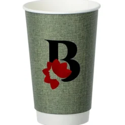 Ridge Full Color Insulated Paper Cup with Lid- 16 oz.