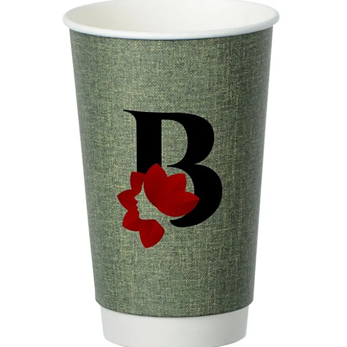 Ridge Full Color Insulated Paper Cup with Lid- 16 oz.