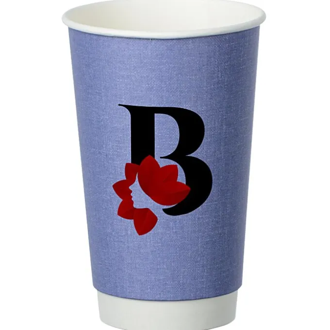 Ridge Full Color Insulated Paper Cup with Lid- 16 oz.